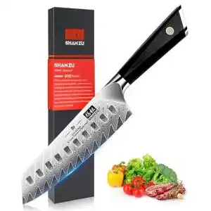 Shan Zu Damastmesser Santokumesser 18cm mit G10 Griff