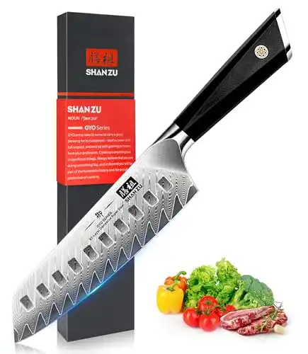 Shan Zu Damastmesser Santokumesser 18cm mit G10 Griff