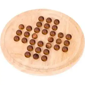 Solitär-Brettspiel Goki HS052 mit 32 Holzkugeln
