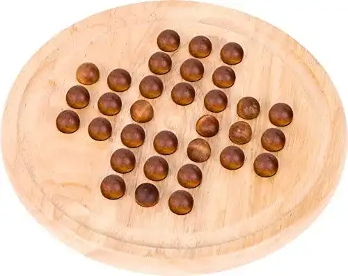 Solitär-Brettspiel Goki HS052 mit 32 Holzkugeln