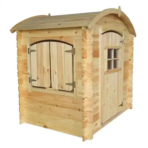 Spielhaus Timbela aus Holz für Kinder mit Böden im Freien