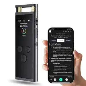 Diktiergerät Woeaozy 64GB mit KI-Transkription und Playback-Funktion