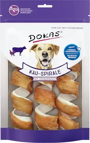Getreidefreier Premium Kausnack für Hunde von Dokas 8 x 110 g