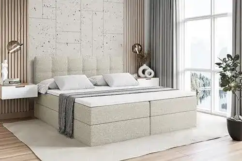 Bett 180×200 Altdecor Boxspringbett mit Matratze und Lattenrost