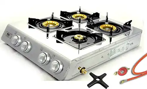 Gaskocher 4-flammig Edelstahl NGB-400 für Camping und Outdoor
