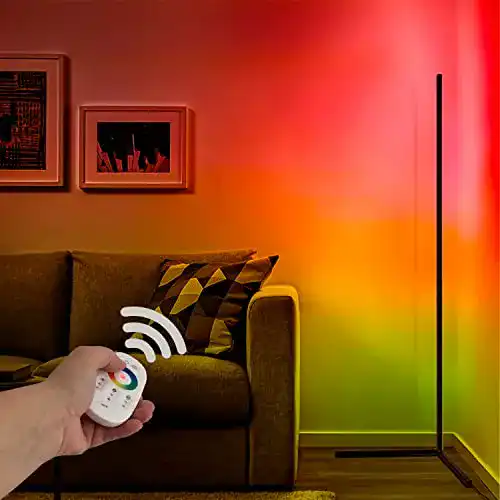 LED Stehlampe Büro mit Fernbedienung, dimmbar, 22W, schwarz