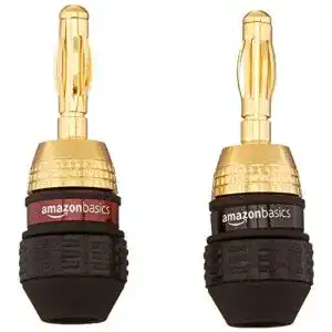 Bananenstecker Amazon Basics Riegel, 12 Paare (24 Stück) in Schwarz