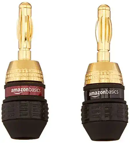 Bananenstecker Amazon Basics Riegel, 12 Paare (24 Stück) in Schwarz