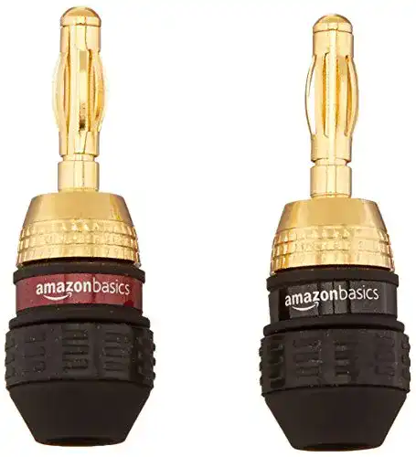 Bananenstecker Amazon Basics Riegel, 12 Paare (24 Stück) in Schwarz