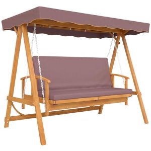 Hollywoodschaukel aus Holz mit Liegefunktion für Garten und Terrasse