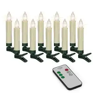 Kabellose Christbaumkerzen hellum LED Weihnachtsbaumkerzen
