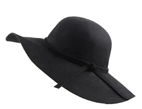 Damen Hut Urban GoCo Wide Brim Wollfilz Bowler Schlapphut
