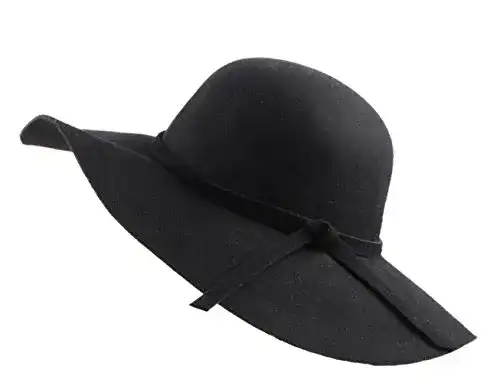 Damen Hut Urban GoCo Wide Brim Wollfilz Bowler Schlapphut