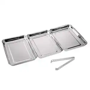 Gräwe Panierset 4-teilig aus Edelstahl, große Panierschalen und Zange