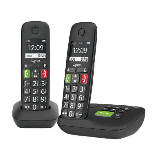 Gigaset E290A DUO – Schnurloses Senioren DECT-Telefon mit Anrufbeantworter