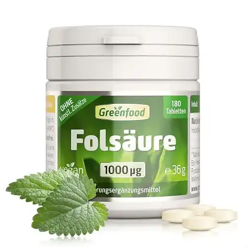 Folsäure Kapseln 1000 µg – Hochdosiert und Vegan