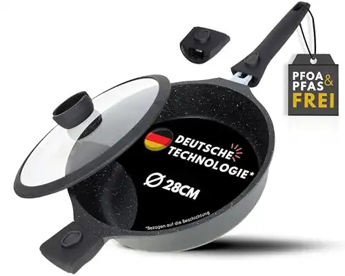 Servierpfanne DIVORY Schmorpfanne 28cm Induktion, mit Deckel