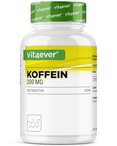 Koffeintabletten mit 200 mg Koffein – 500 Tabletten von Vit4ever