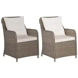 Rattansessel Vidaxl Gartensessel aus Poly Rattan mit Kissen