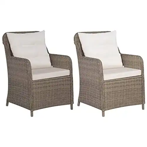 Rattansessel Vidaxl Gartensessel aus Poly Rattan mit Kissen