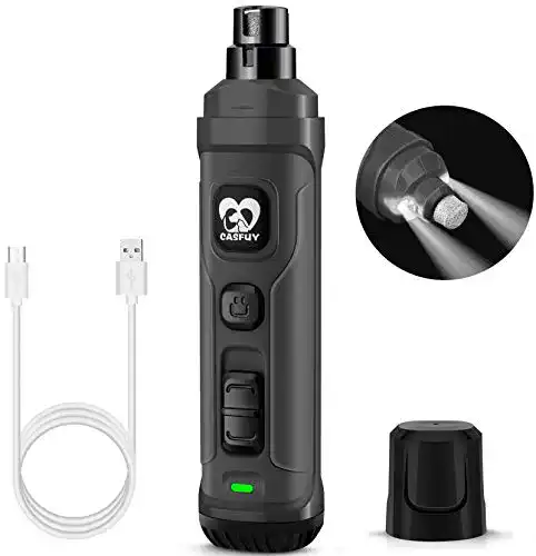 Krallenschleifer für Hunde von Casfuy Elektrischer Nageltrimmer mit LED