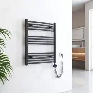 Emke Heizkörper Handtuchheizkörper elektrisch mit Thermostat 750 x 600 mm