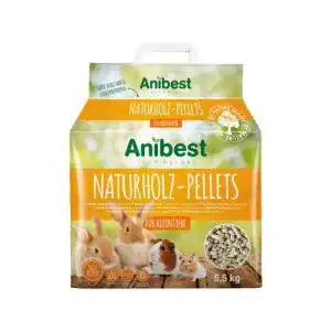 Anibest Kleintierpellets für Meerschweinchen, 100 % natürliche Einstreu