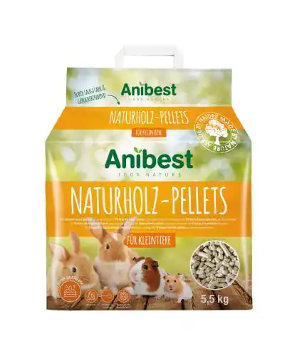 Anibest Kleintierpellets für Meerschweinchen, 100 % natürliche Einstreu