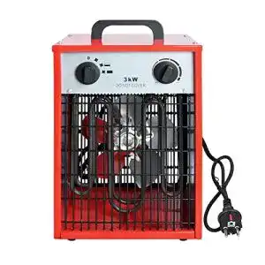 Heizlüfter 3 kW Uisebrt Elektroheizung 220V – Bauheizer mit Thermostat