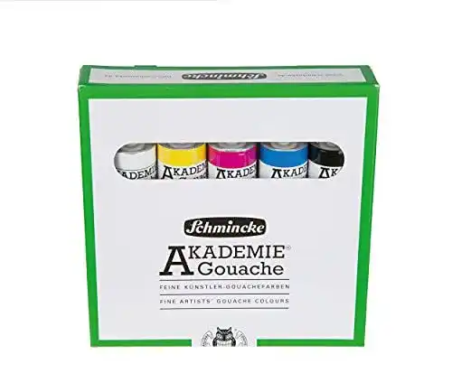 Gouachefarben Schmincke Akademie, 5 x 20 ml Tuben im Set