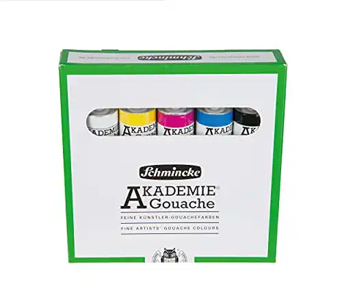 Gouachefarben Schmincke Akademie, 5 x 20 ml Tuben im Set