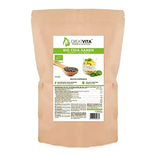 GreatVita Bio Chia Samen 1000g – naturbelassene Superfood-Samen