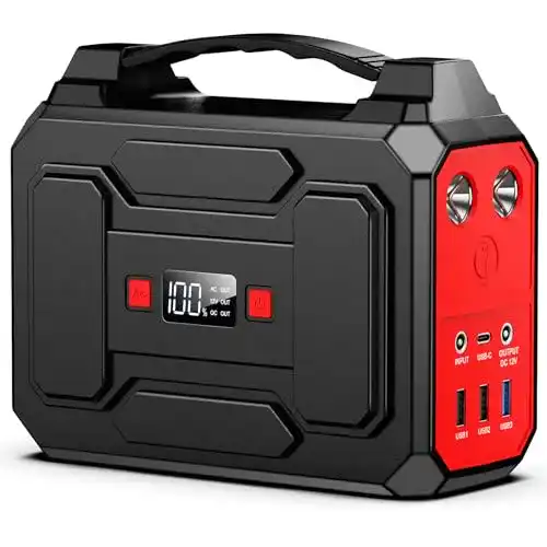 Powerbank mit Steckdose von Powkey – Tragbare Powerstation 99Wh/27000mAh