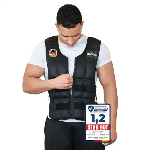 Gewichtsweste DH FitLife, verstellbar bis 20 kg für Muskeltraining