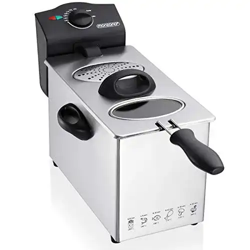 Kaltzonen-Fritteuse Monzana 3 Liter Edelstahl mit Temperaturregler