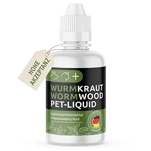 Wurmkur für Hunde mit GreenPet Wurm Kraut Liquid Tropfen