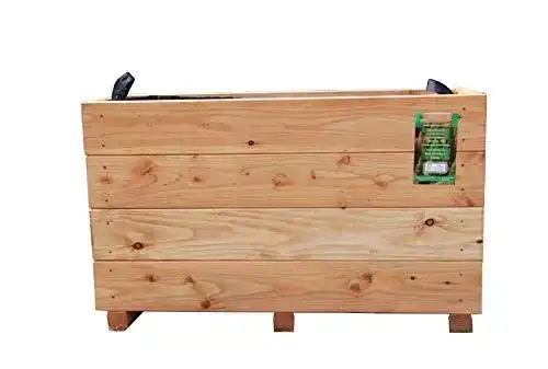Hochbeet aus Lärche mit Vlies und Griffen Pflanzkasten 80 x 36 x 52 cm