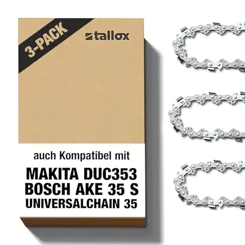 Tallox Sägekette 3 n 3/8″ 1,1 mm 52 TG 35 cm Schwert kompatibel
