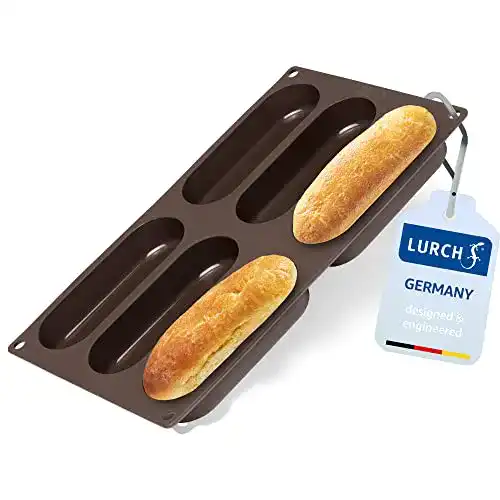 Brötchen-Backform Lurch 85082 FlexiForm für Hotdog Buns, 6-Fach