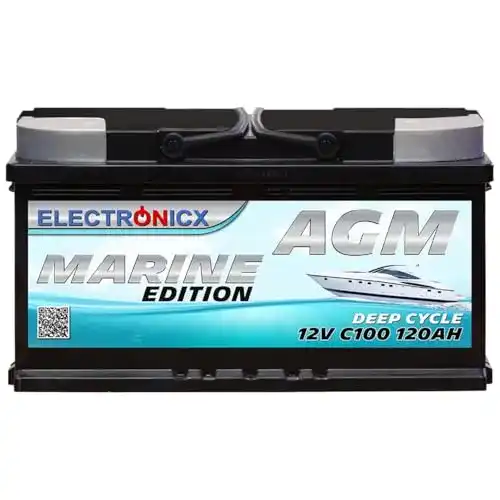 AGM Batterie 120Ah von Electronicx für Marine und Wohnmobile