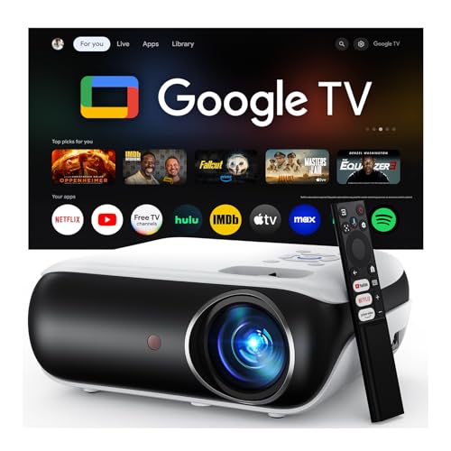 WLAN Beamer Happrun Smart Beamer 4K mit Google TV und Dolby Audio