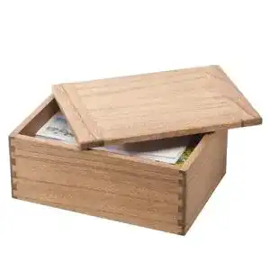 Holzkiste mit Deckel aus Kirigen Holz für Aufbewahrung und Dekoration
