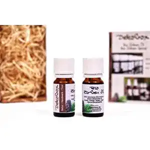 Bio Saunaaufguss Dekobox mit Bio Zirbenöl, Doppelpackung 2x 10ml