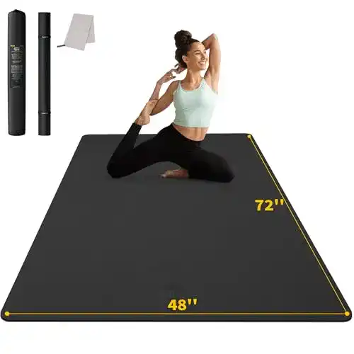 Yogamatte XXL Cambivo 183 cm x 122 cm x 6 mm rutschfest und reißfest