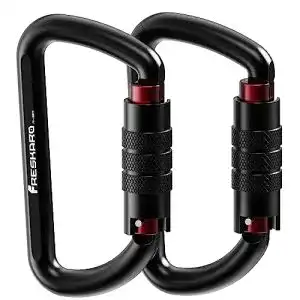 Karabinerhaken Freskaro Schwarz mit Drehsicherung und 12 kN Belastbarkeit