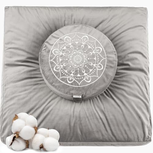 Meditationsmatte Hihealer Set mit Meditationskissen und Zabuton-Matte