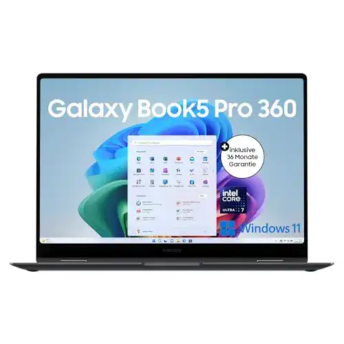 Samsung Galaxy Book5 Pro 360 Laptop mit Windows 11, 16 Zoll, 2-in-1