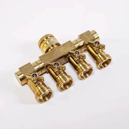 4-Wege Wasserverteiler für 1/2″ und 3/4″ Wasserhahn-Anschluss
