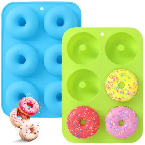 Silikon Donut Formen 2 Stück mit 6 Hohlräumen für vielseitiges Backen