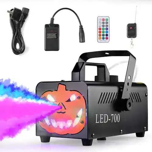 Mini Nebelmaschine Mamizo für Halloween Deko mit RGB-Lichteffekten